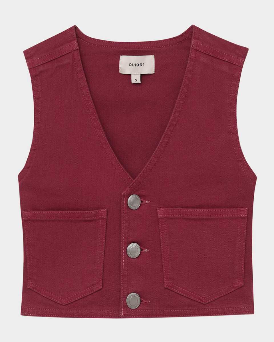 Girl's Zizi Buttoned Vest, Size S-L
